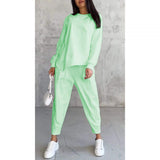 💕Conjunto de sudadera de manga larga con bajo irregular y pantalones para mujer Martina Soler