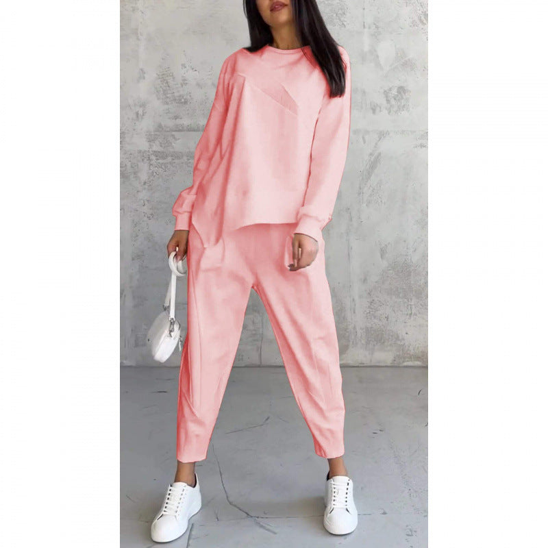 💕Conjunto de sudadera de manga larga con bajo irregular y pantalones para mujer Martina Soler