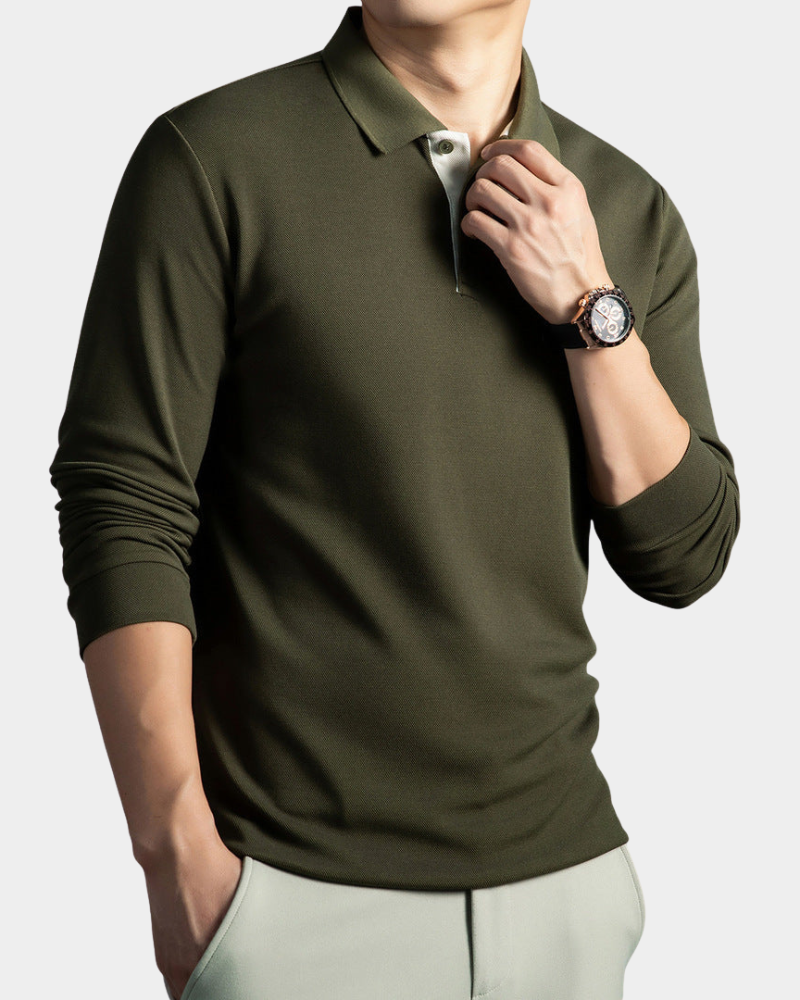 Leon | Premium-Polohemd mit langen Ärmeln Karolina Prague