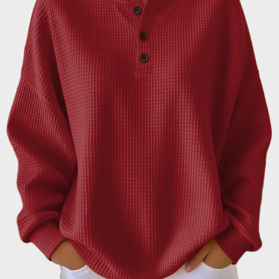 Anne - Henley majica od waffle pletiva Karolina Prague