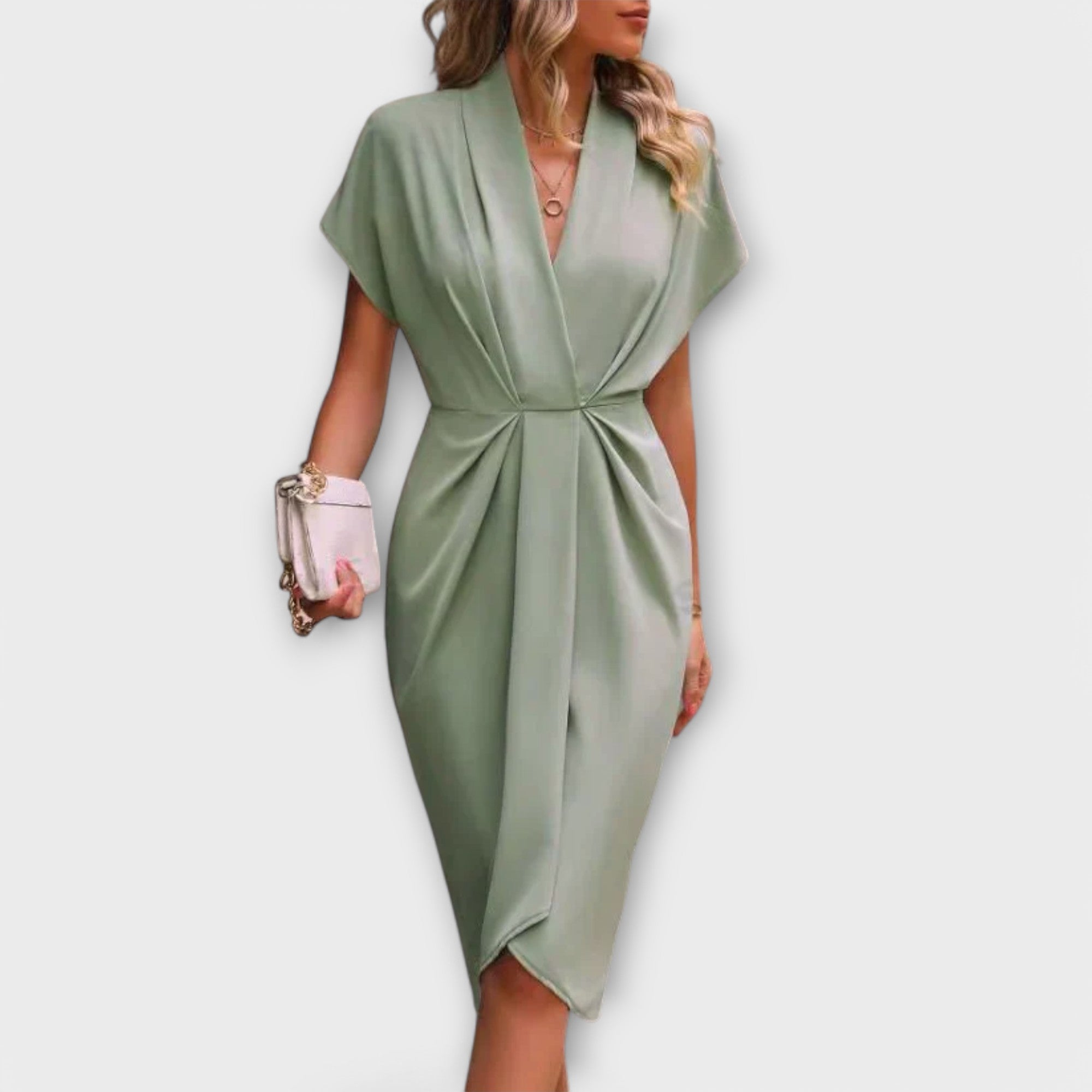 Serena – Elegantna i udobna midi wrap haljina Karolina Prague