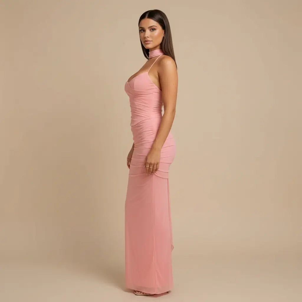 Libuše – Elegantní růžové večerní šaty Karolina Prague