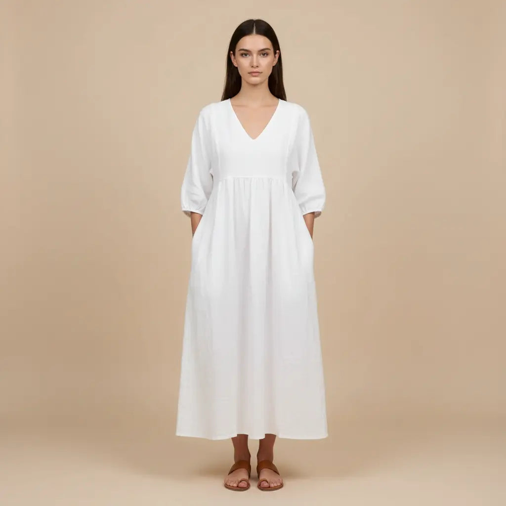 Vendula – Elegantní bílé šaty s nadčasovým stylem Karolina Prague
