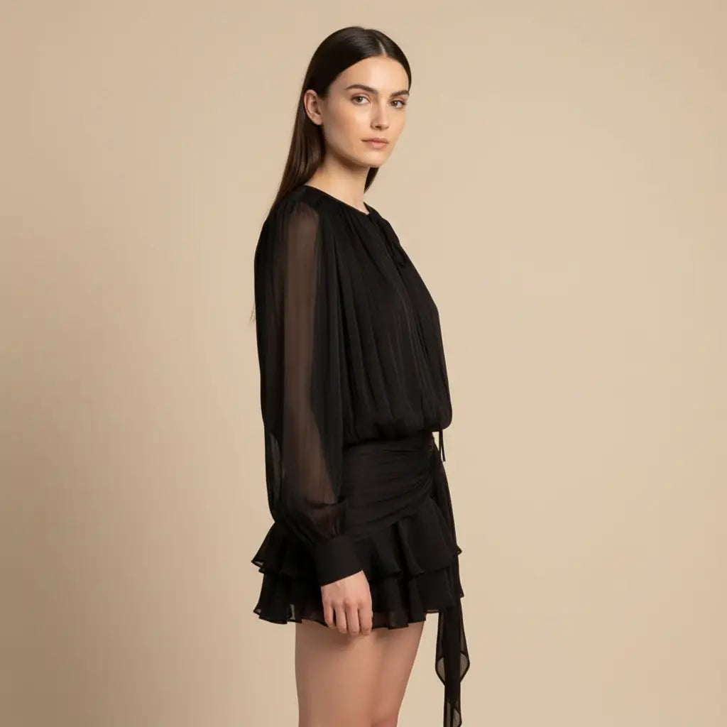 Monika – Elegantní černé mini šaty Karolina Prague