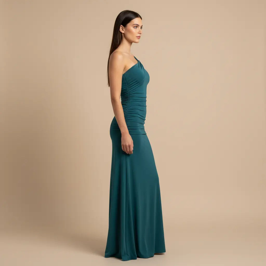 Drahomíra – Elegantní dlouhé šaty ve smaragdově zelené Karolina Prague