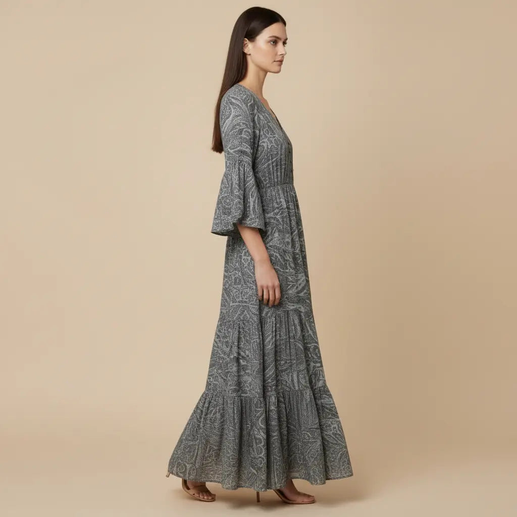 Radoslava – Elegantní boho šaty se vzorem Karolina Prague