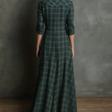 Luna - Dugačka karirana haljina Karolina Prague