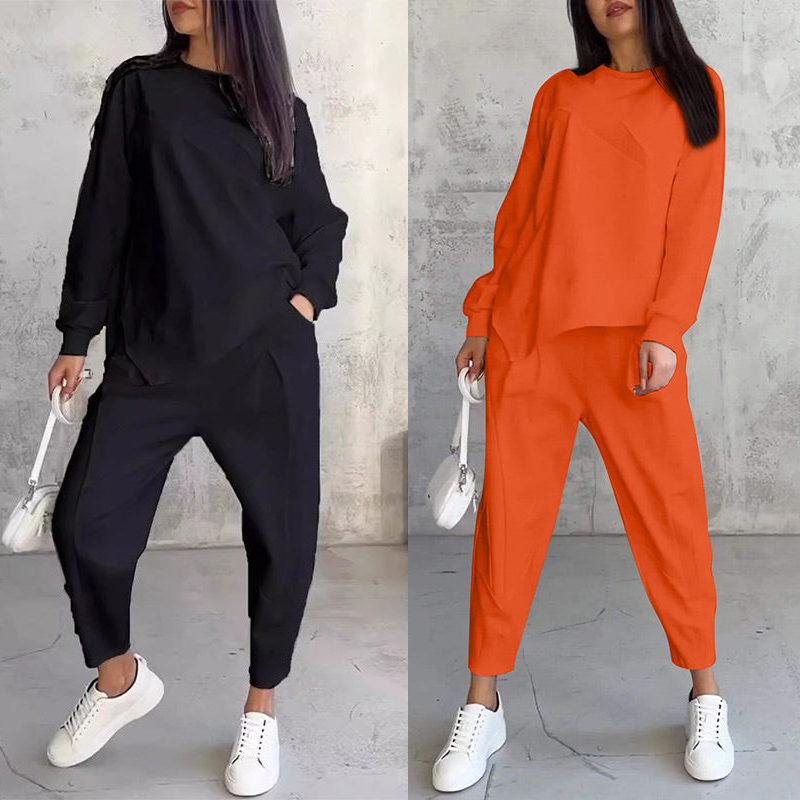 💕Conjunto de sudadera de manga larga con bajo irregular y pantalones para mujer Martina Soler