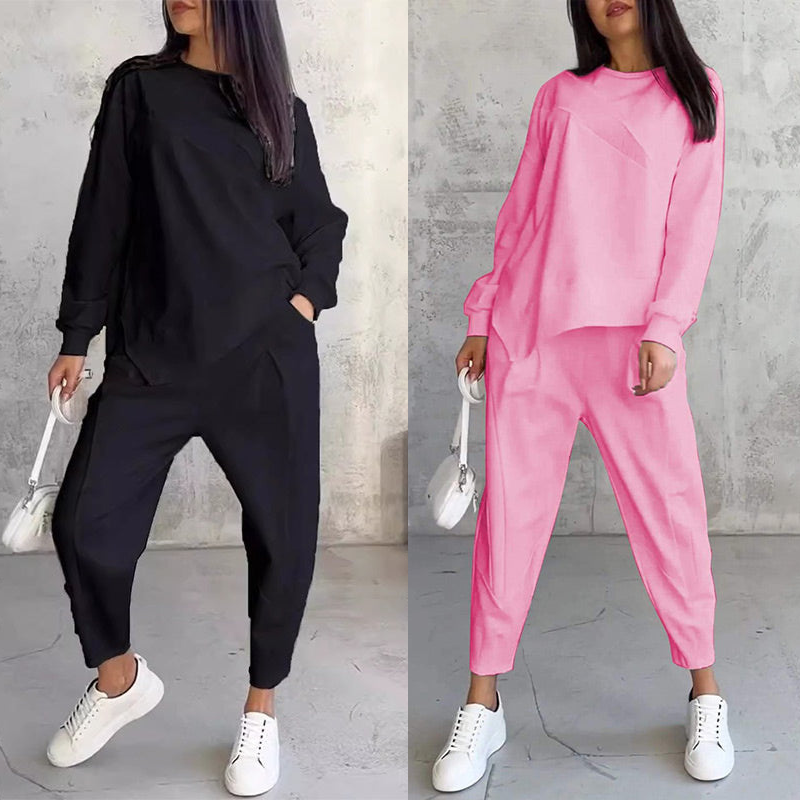 💕Conjunto de sudadera de manga larga con bajo irregular y pantalones para mujer Martina Soler