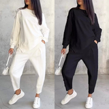 💕Conjunto de sudadera de manga larga con bajo irregular y pantalones para mujer Martina Soler