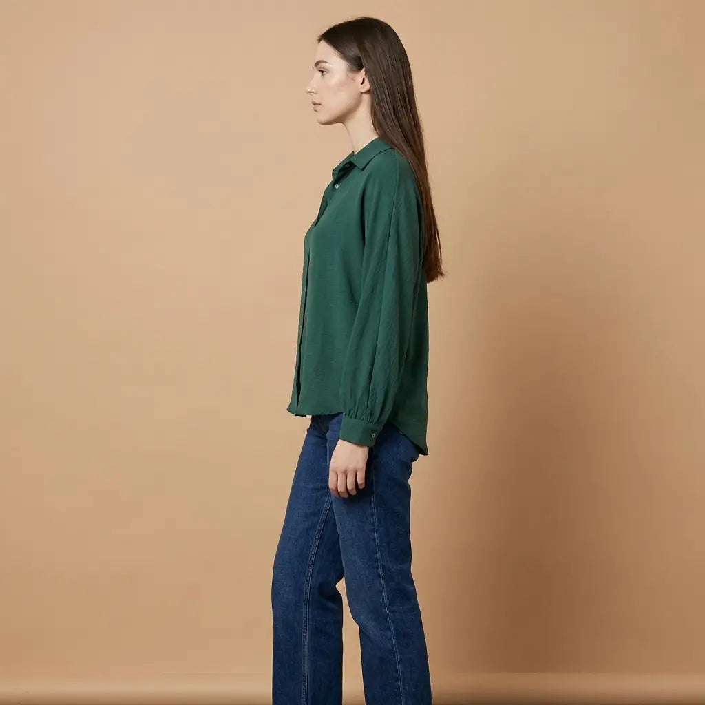 Erato – Elegantní zelená košile Karolina Prague