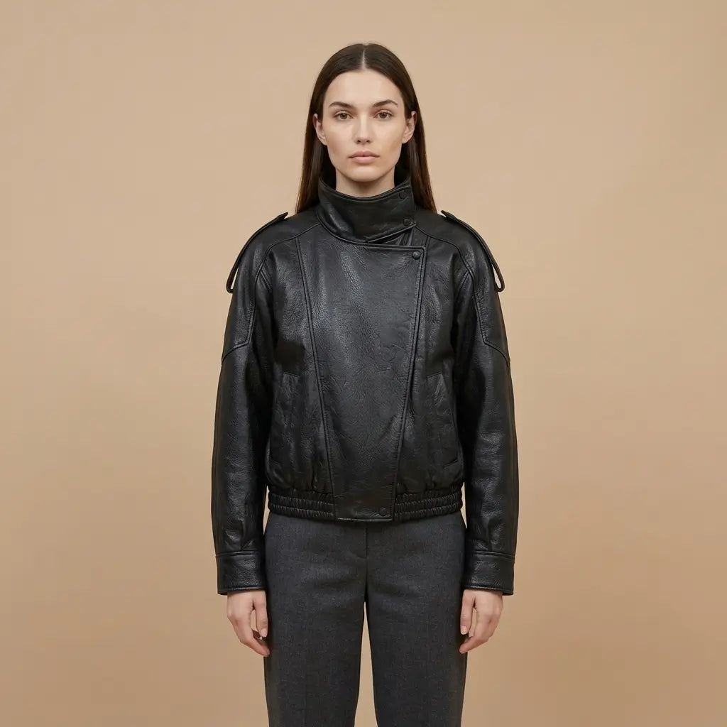 Tereza – Elegantní krátká kožená bunda Karolina Prague
