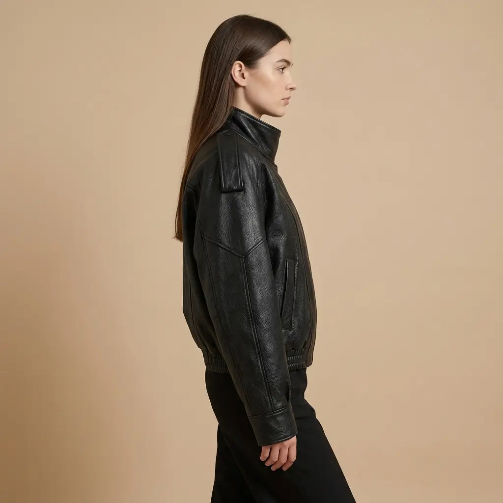 Tereza – Elegantní krátká kožená bunda Karolina Prague