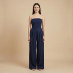 Simona – Elegantní strapless overal v tmavě modré barvě Karolina Prague