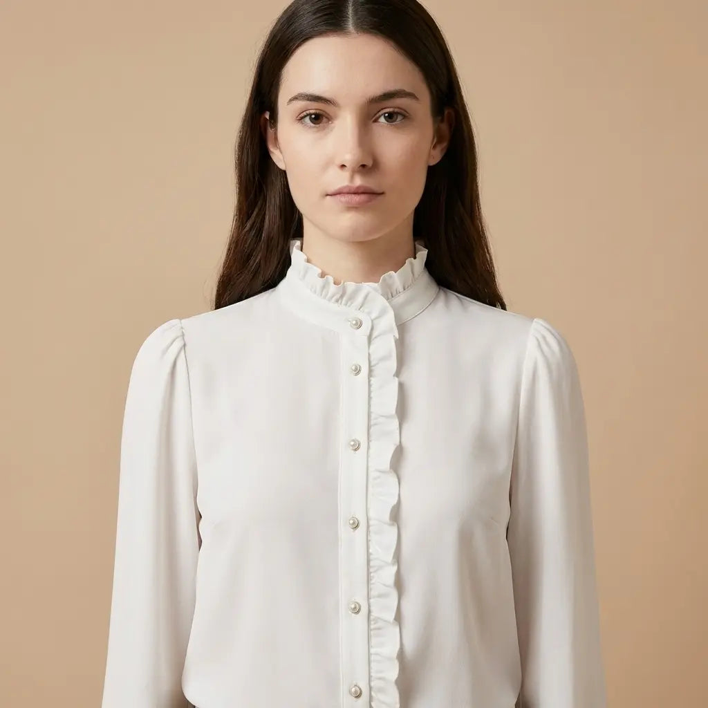 Nausika – Elegantní bílá halenka s volánky Karolina Prague