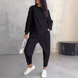 💕Conjunto de sudadera de manga larga con bajo irregular y pantalones para mujer Martina Soler