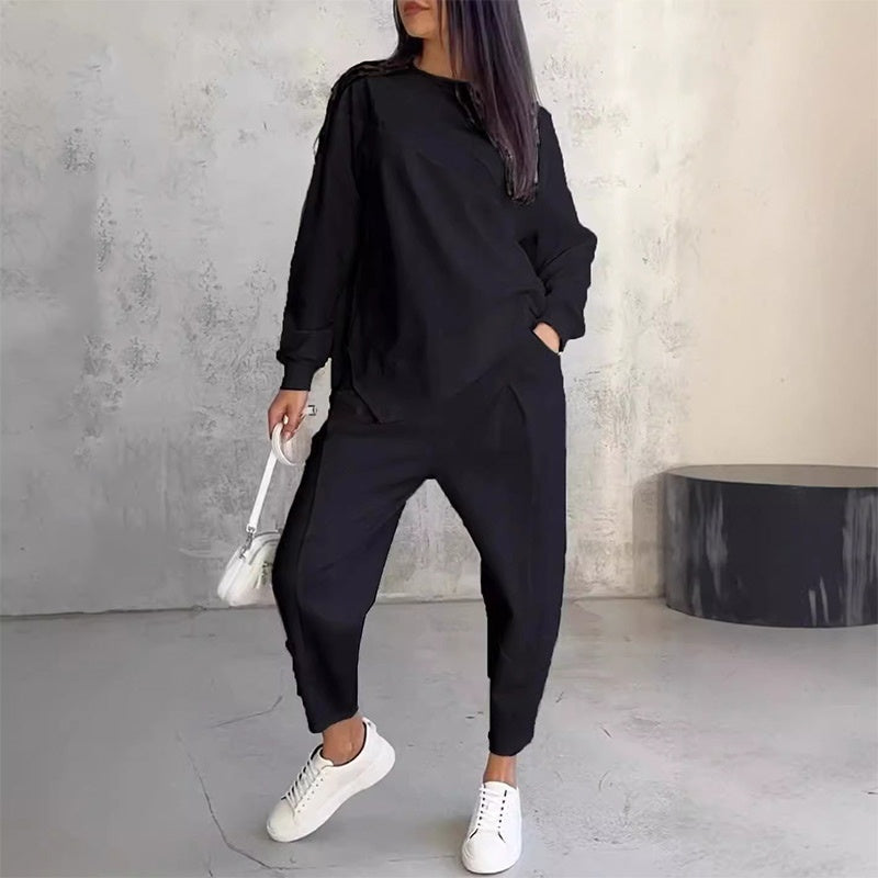 💕Conjunto de sudadera de manga larga con bajo irregular y pantalones para mujer Martina Soler