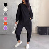 💕Conjunto de sudadera de manga larga con bajo irregular y pantalones para mujer Martina Soler