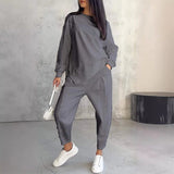 💕Conjunto de sudadera de manga larga con bajo irregular y pantalones para mujer Martina Soler