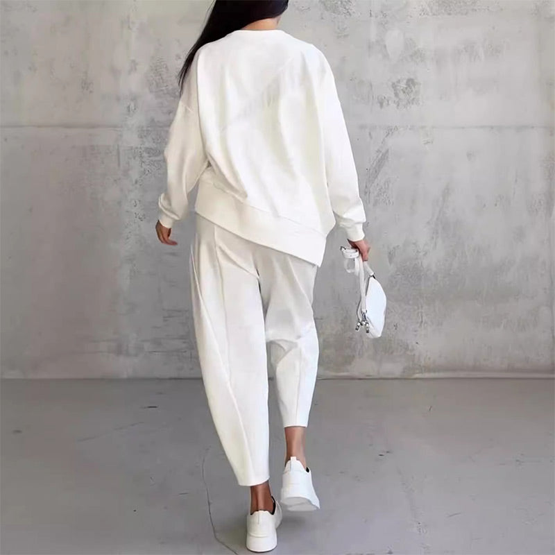 💕Conjunto de sudadera de manga larga con bajo irregular y pantalones para mujer Martina Soler