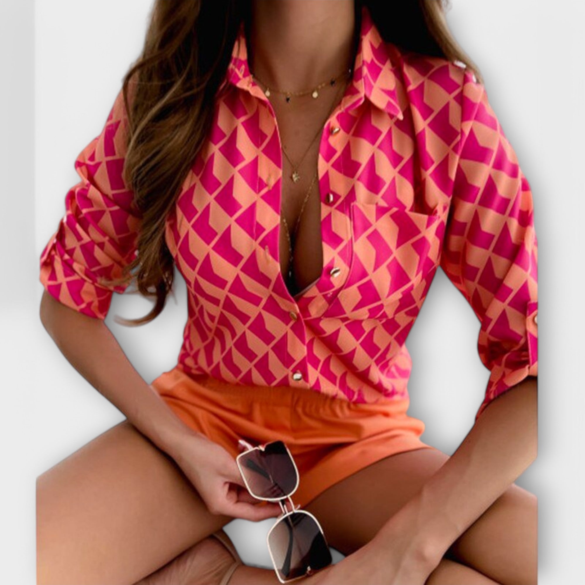 Ljubomira – Sofisticirana Geometrijska Bluza Karolina Prague